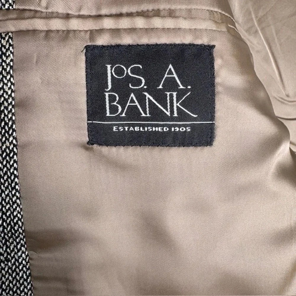 JOS A BANK Mens‎ 100% Silk Tweed Blazer Sport Coat Jacket 42R Gray Textured